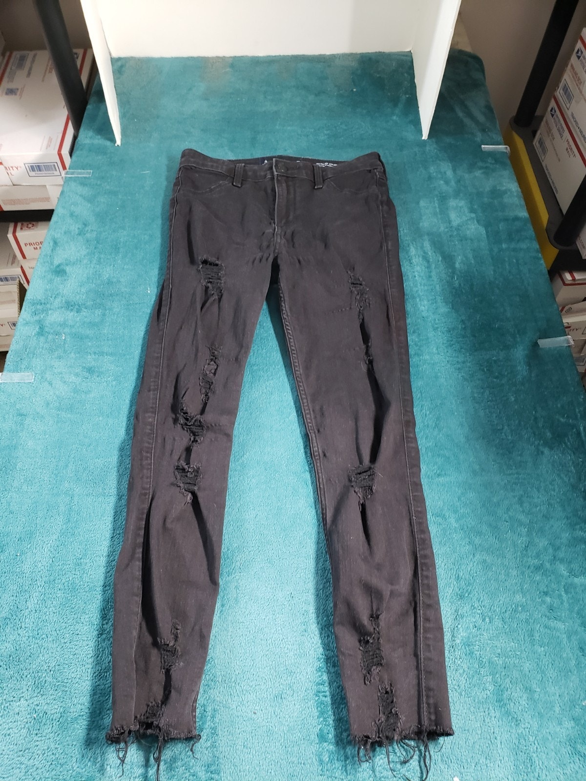 Hollister Jeans Size 3 Womens Black Pants Stretch Denim High Rise Jegging